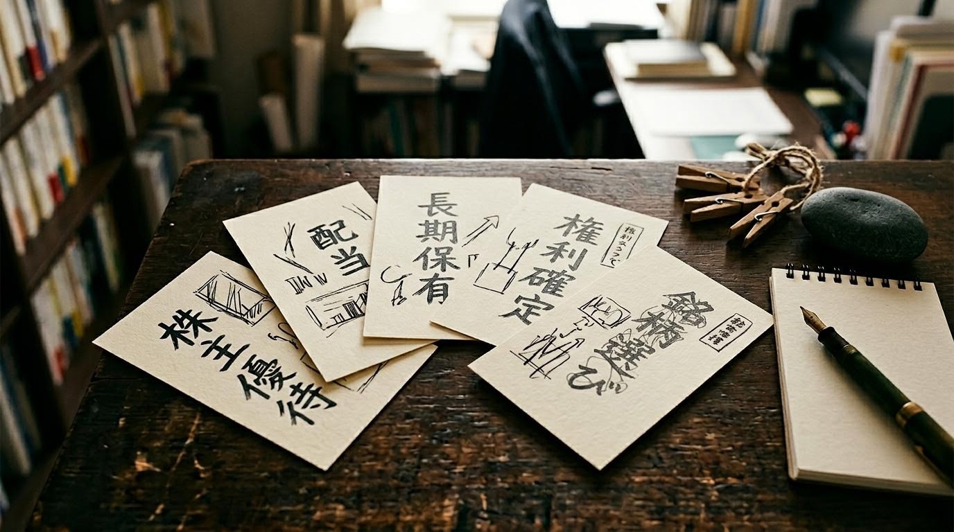 株主優待を多角的に整理した編集ノートの目次イメージ